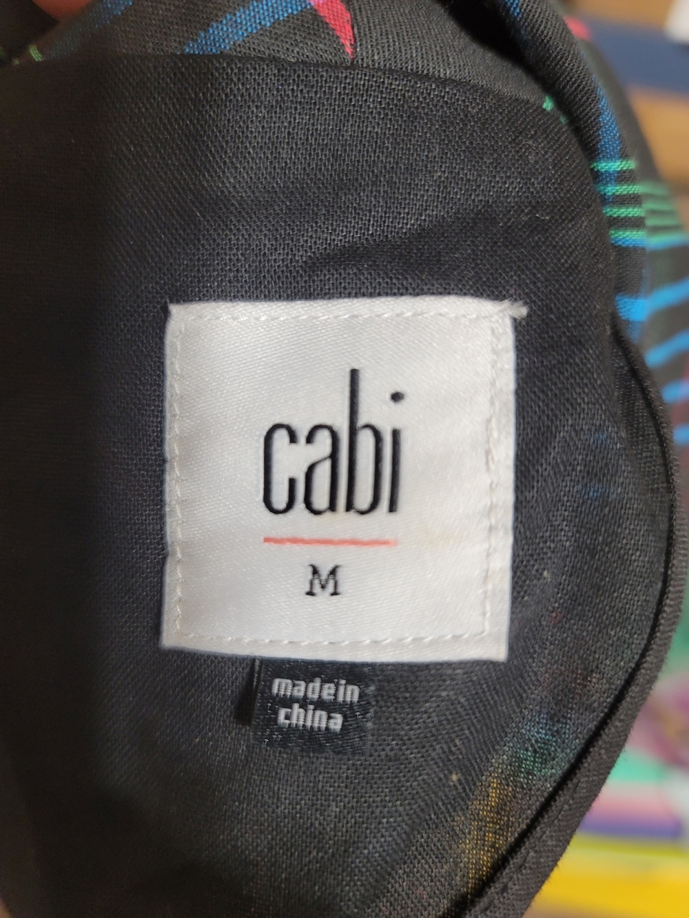 CABI Plaid Blazer Jacket Black Multi-Color Check Women's Size Medium - Picture 9 of 10